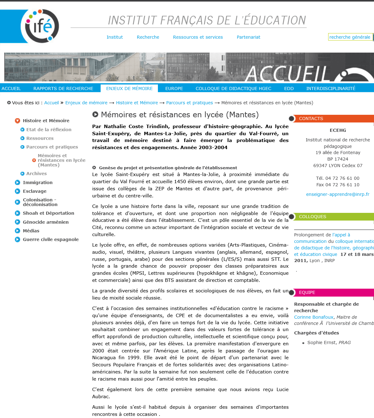 ifé, Institut Français de l'Education